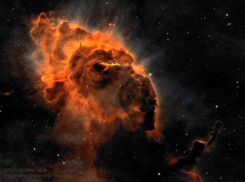 Фото космічної туманності HH 666 у сузір'ї Кіль