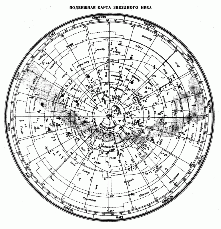 Подвижная карта звёздного неба